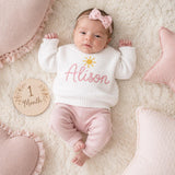 Personalized Milestone Baby Knit Sweater