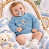 Personalized Baby Boy Sweater with Name Sailboat