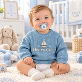 Personalized Baby Boy Sweater with Name Sailboat