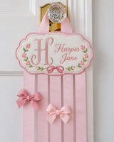 Personalized Bunny Bow Hair Bow Holder Embroidered Name
